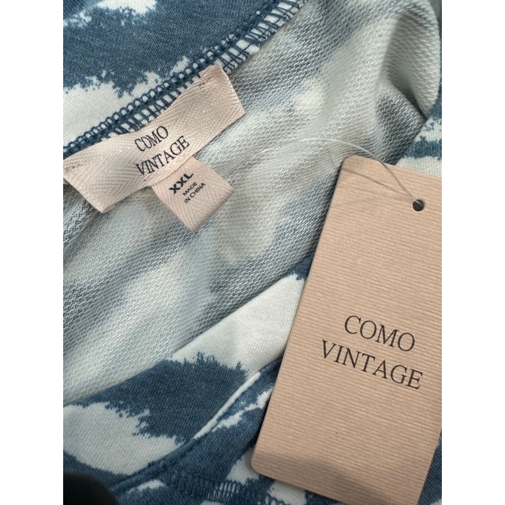 Women's Como Vintage Top XXL Blue White - Picture 2 of 3